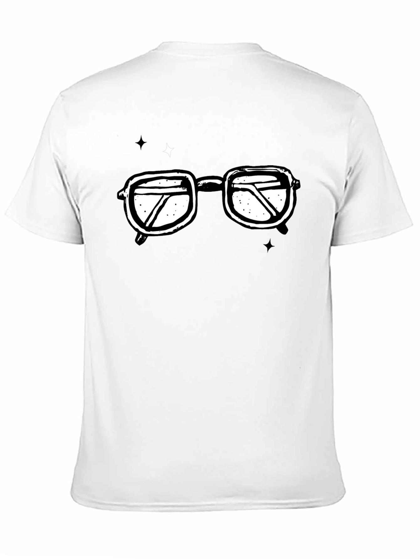 Black Retro Glasses Graphic T-Shirt - Black Cotton Tee view 11