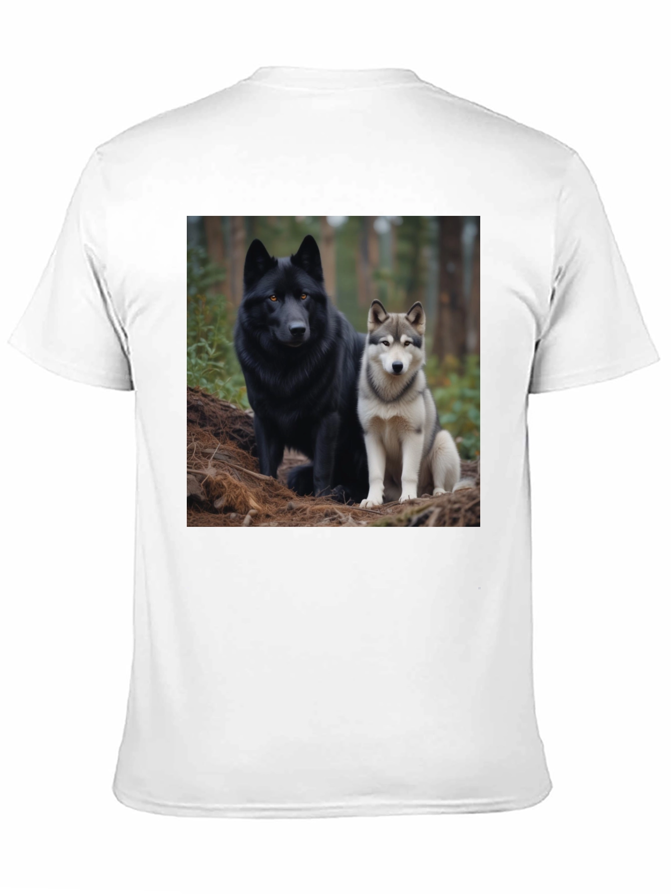 Wolf Pack Tee: Black T-Shirt with Canine Graphic - 11