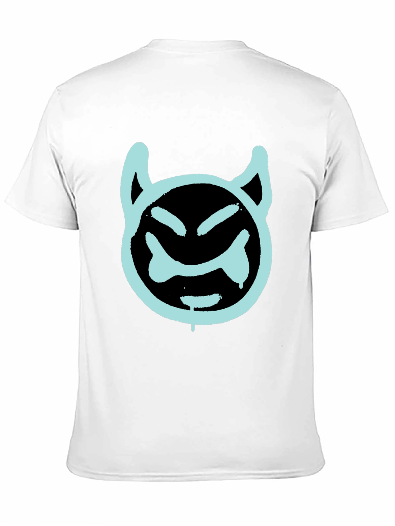 Black Cool Devil Face Graphic Black T-Shirt view 11