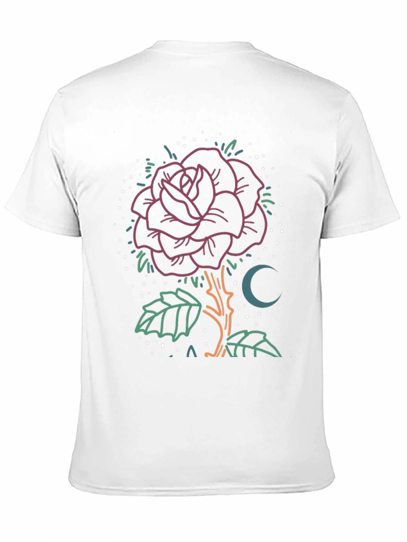 Black Rose & Moon Graphic Tee - Unique Design view 11