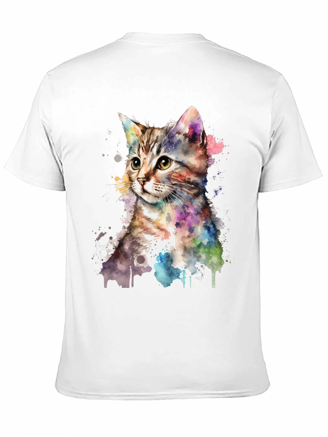 Black Watercolor Cat Graphic Tee view 11