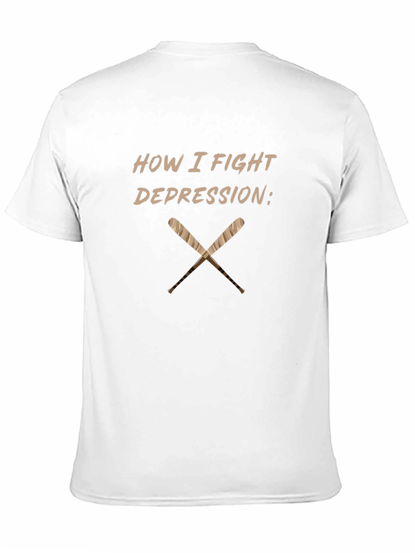 Black How I Fight Depression Baseball T-Shirt view 11