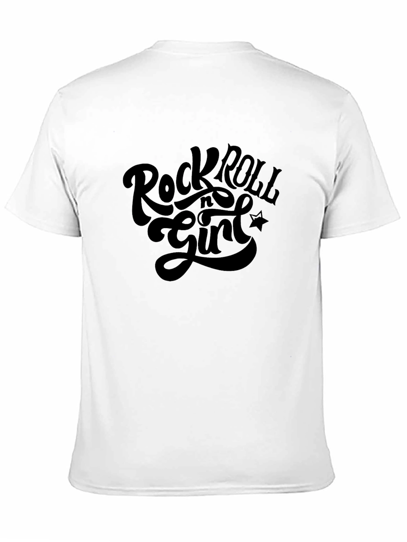 Black Rock n Roll Girl Graphic Tee - Unisex Black T-Shirt view 11