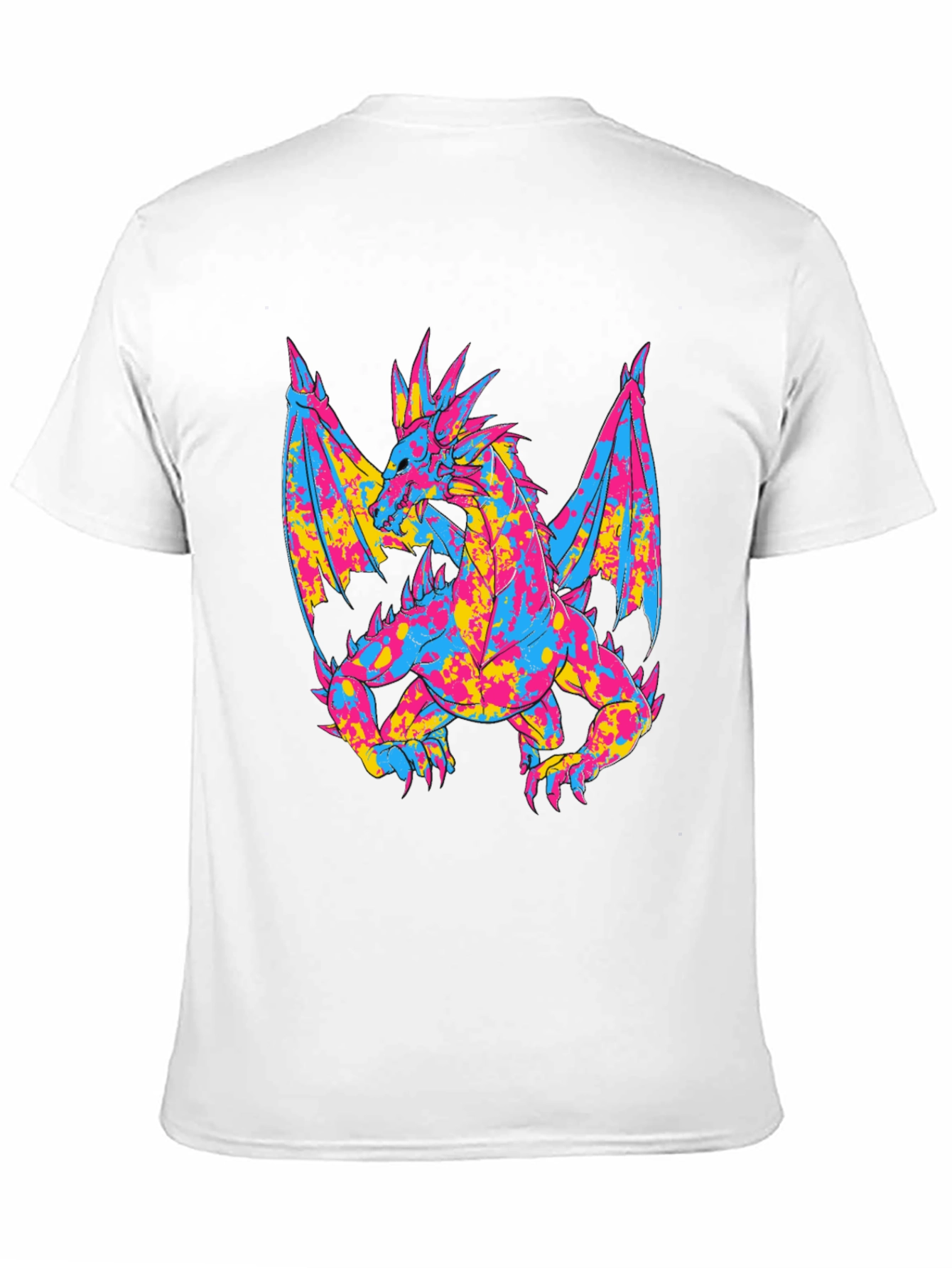 Black Vibrant Dragon Graphic Black T-Shirt view 11