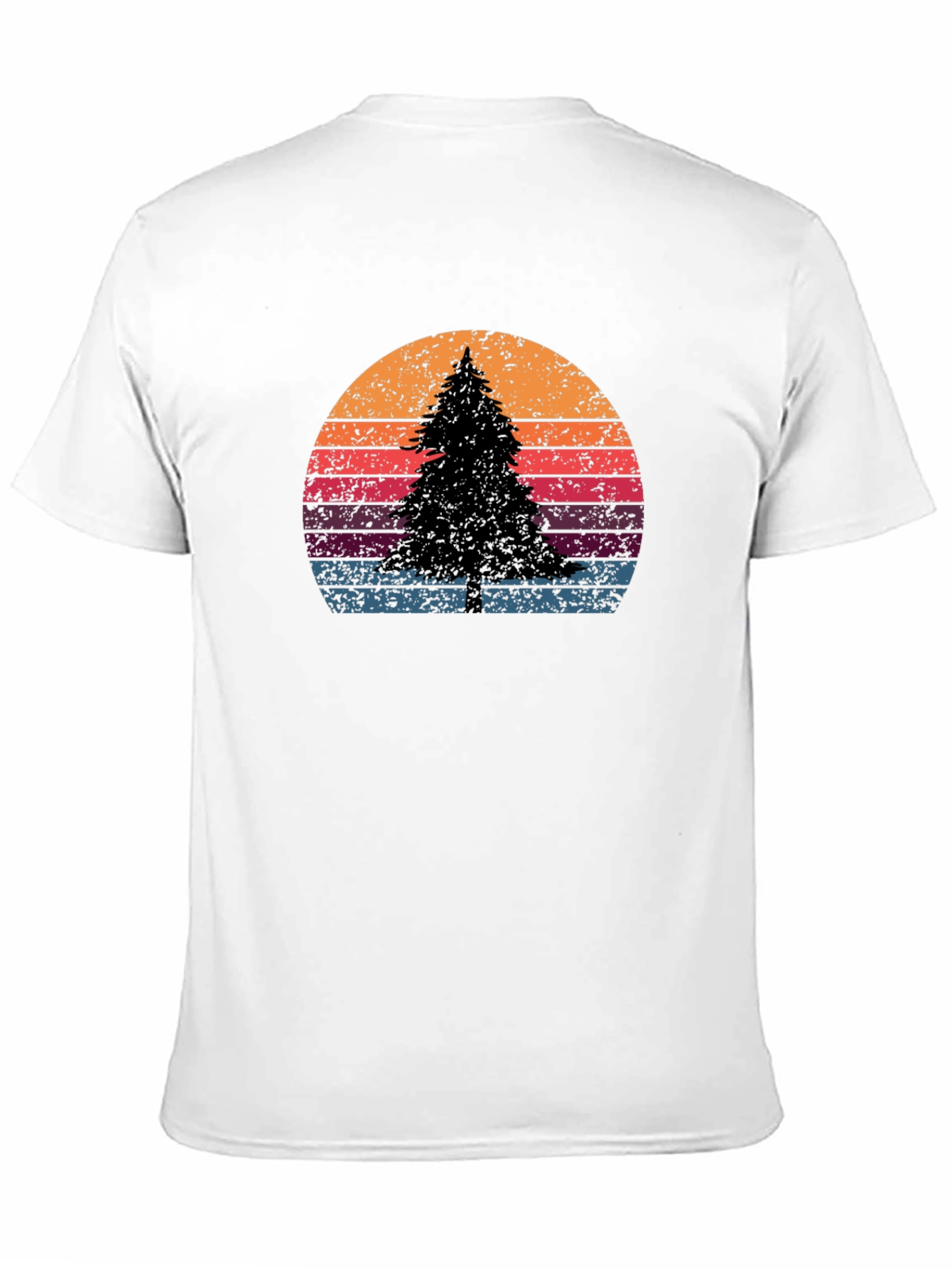 Black Retro Sunset Pine Tree Graphic Tee view 11