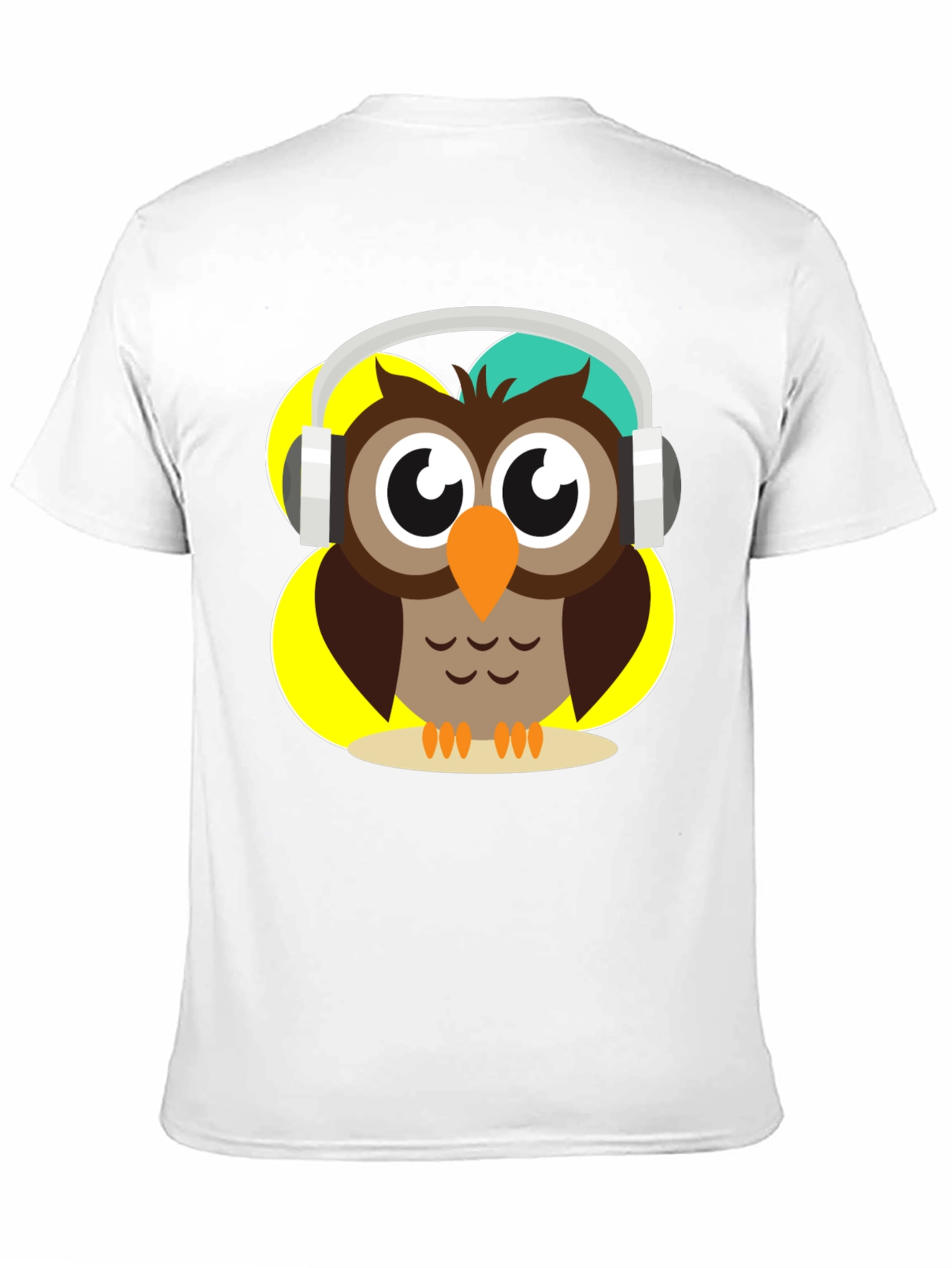 Black Owl Wearing Headphones Graphic T-Shirt view 11