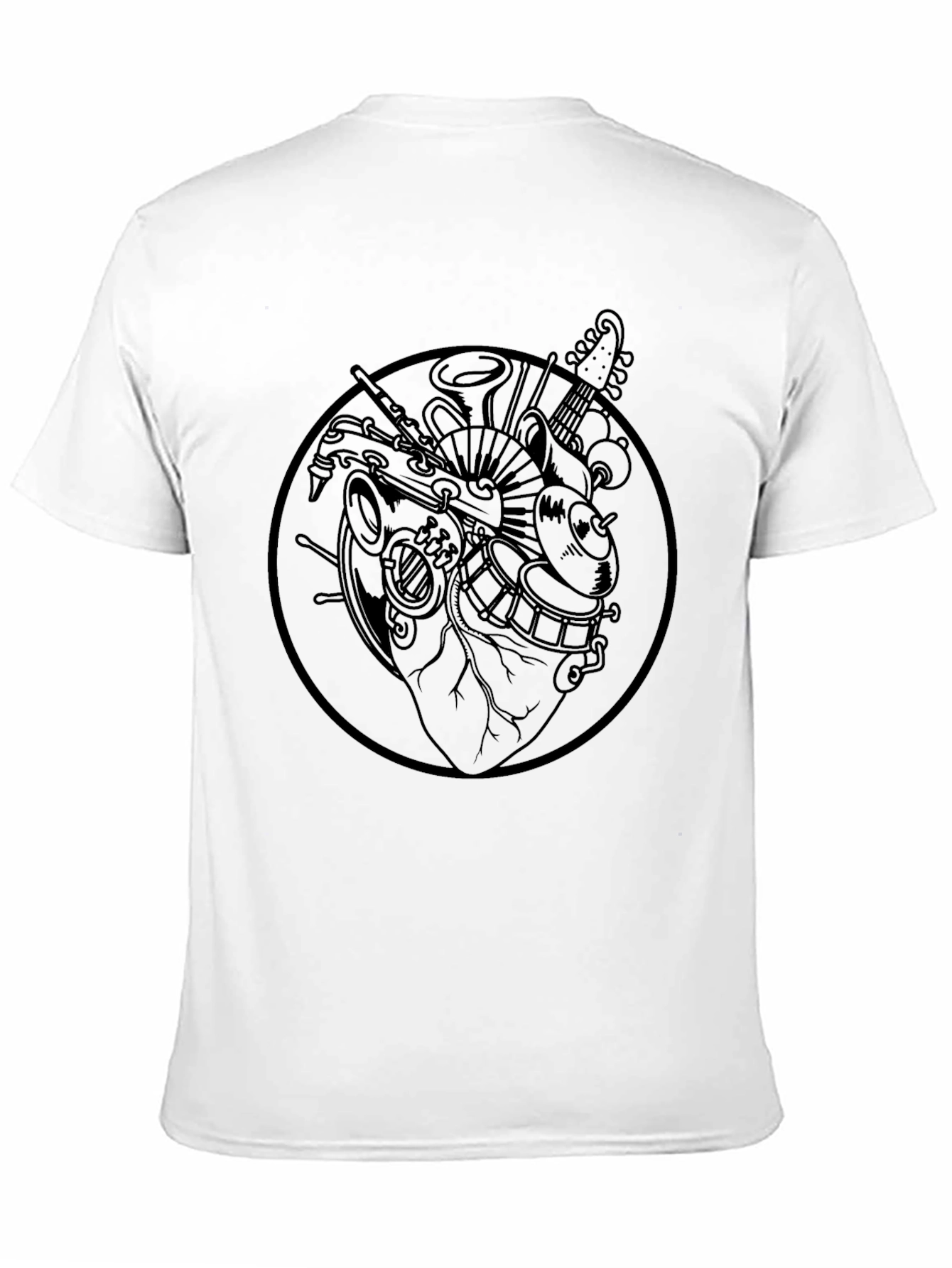 Black Musical Heart Graphic T-Shirt - Black view 11