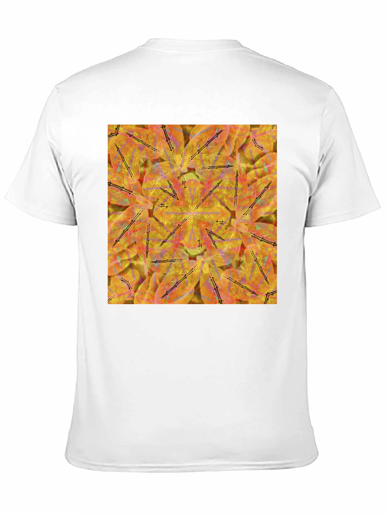 Black Kaleidoscope Leaves T-Shirt - Stylish & Unique Design view 11