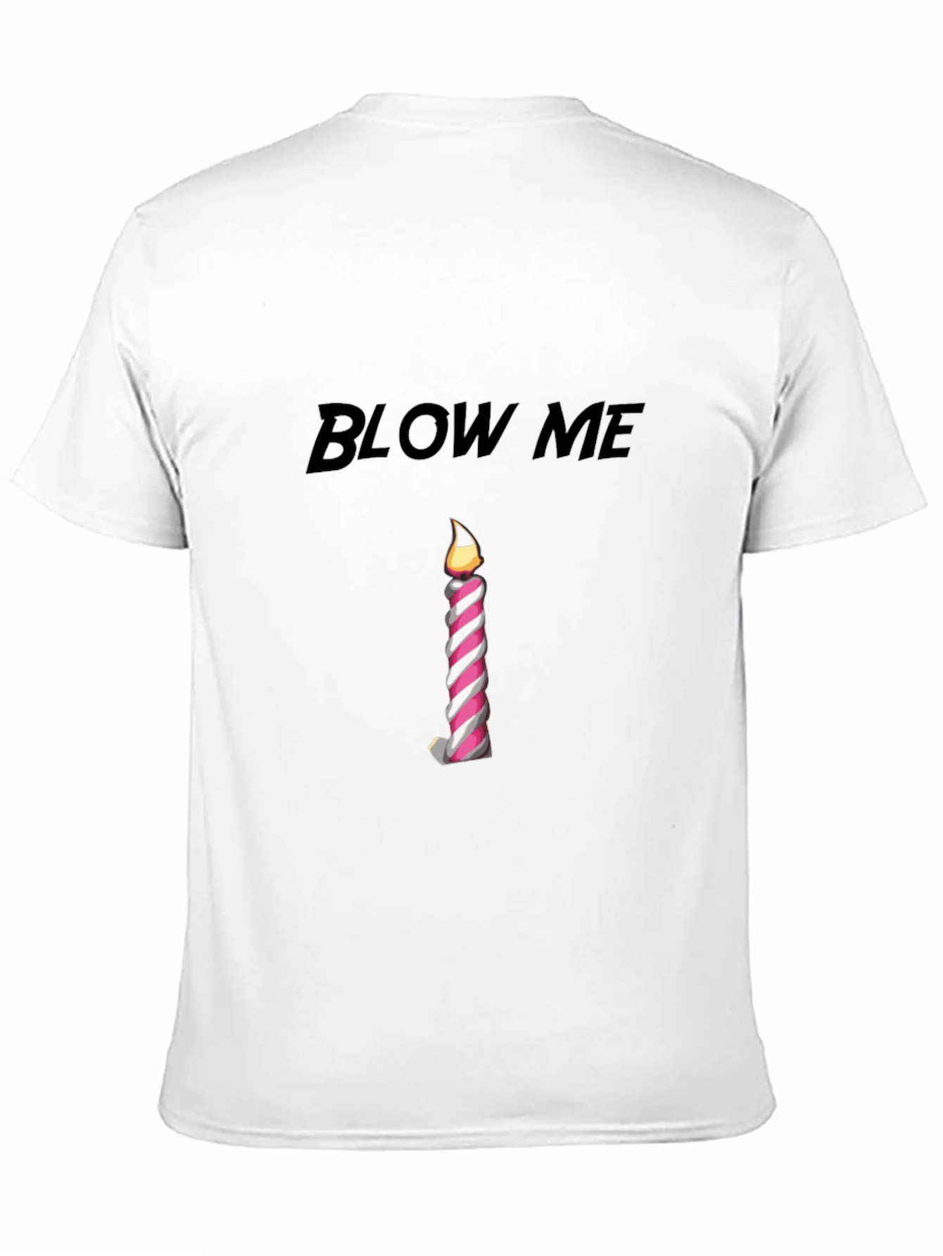 Black Blow Me Candle Graphic Black T-Shirt view 11