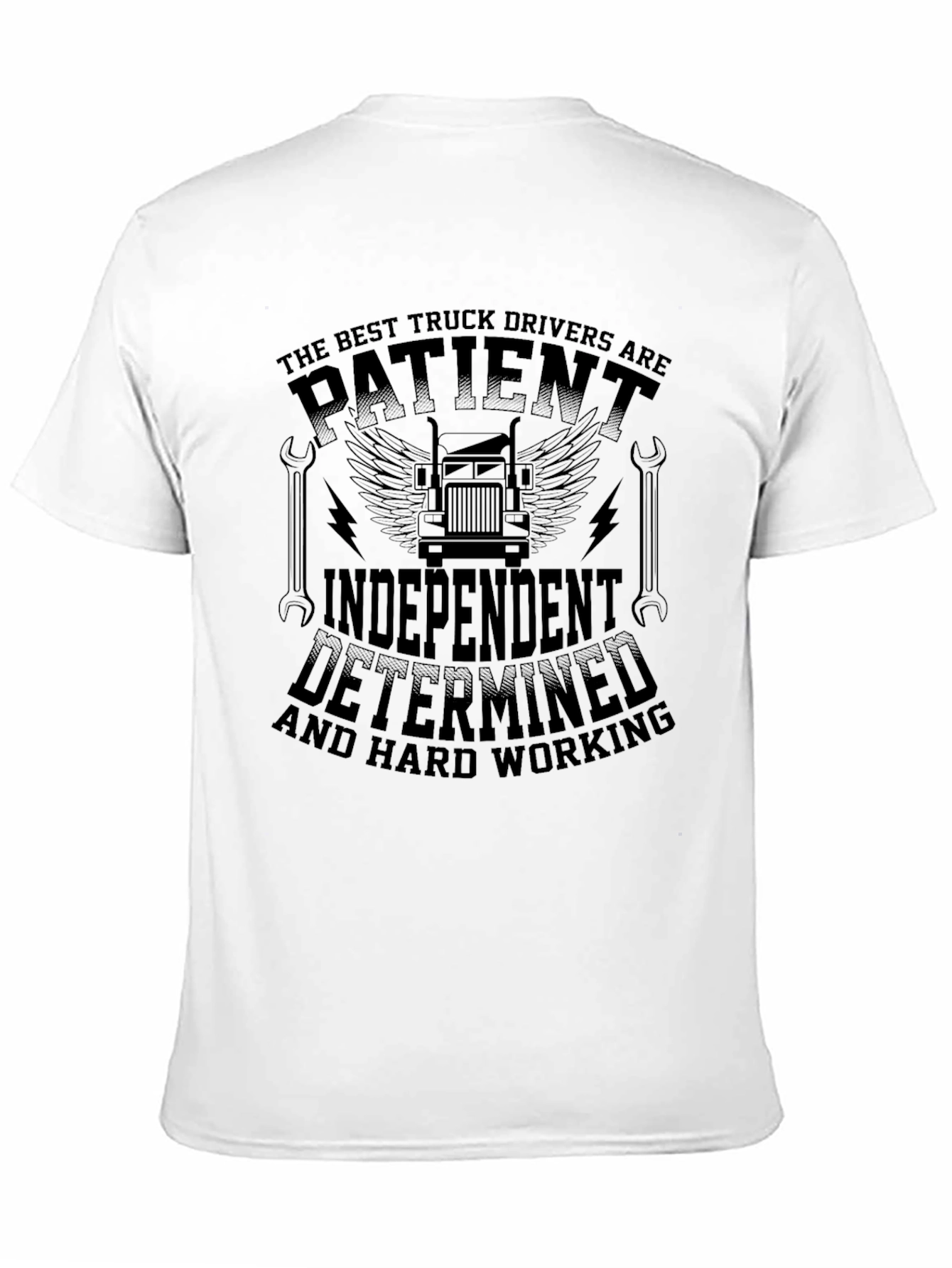 Black Truck Driver T-Shirt - Patient Independent Determined view 11