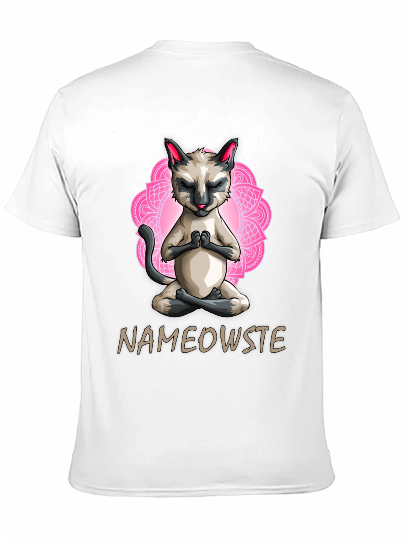 Black Nameowste Cat Yoga T-Shirt - Meditating Feline Design view 11