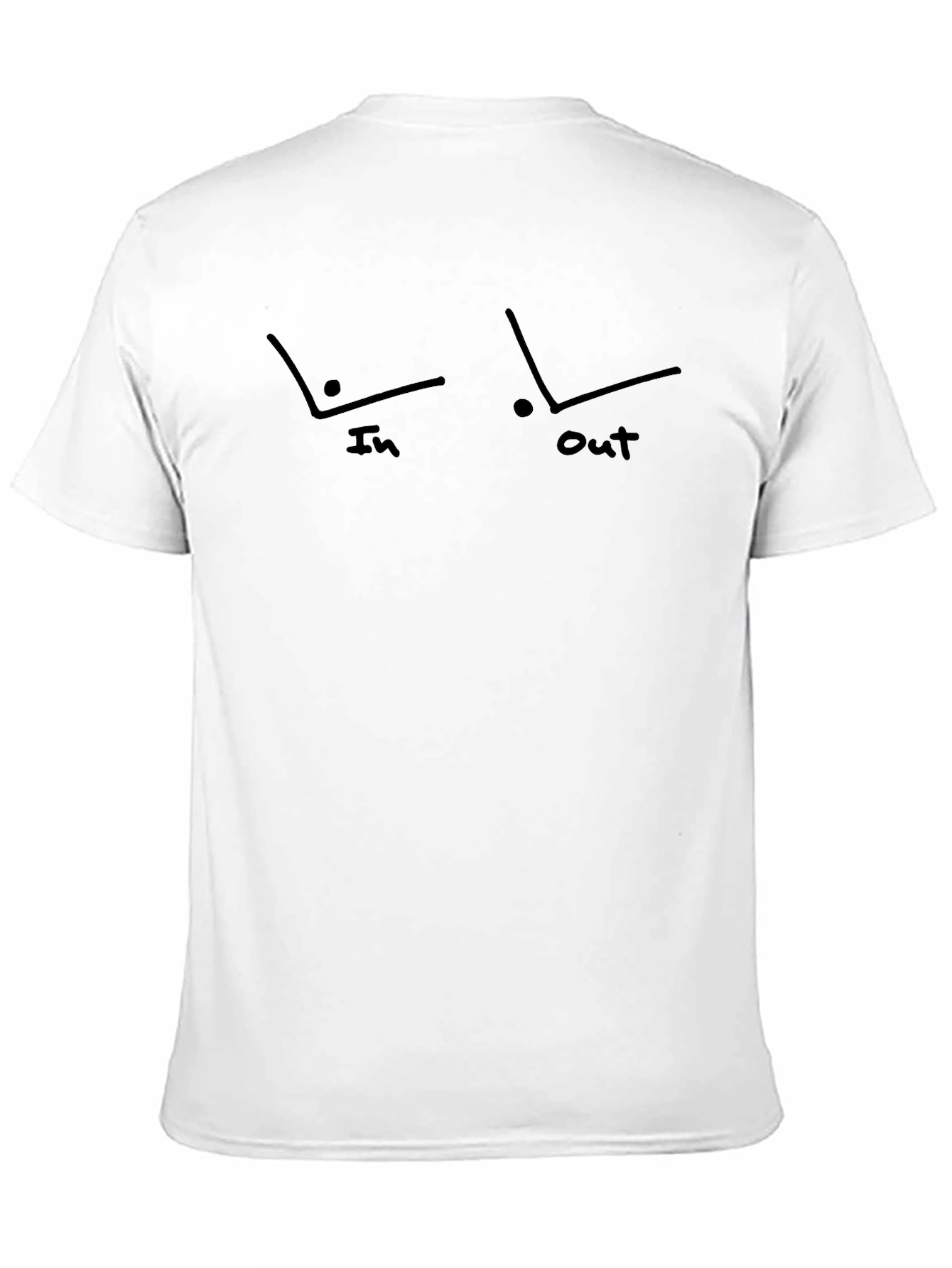 Black Funny "In-Out" Line Drawing Men's Black T-Shirt view 11
