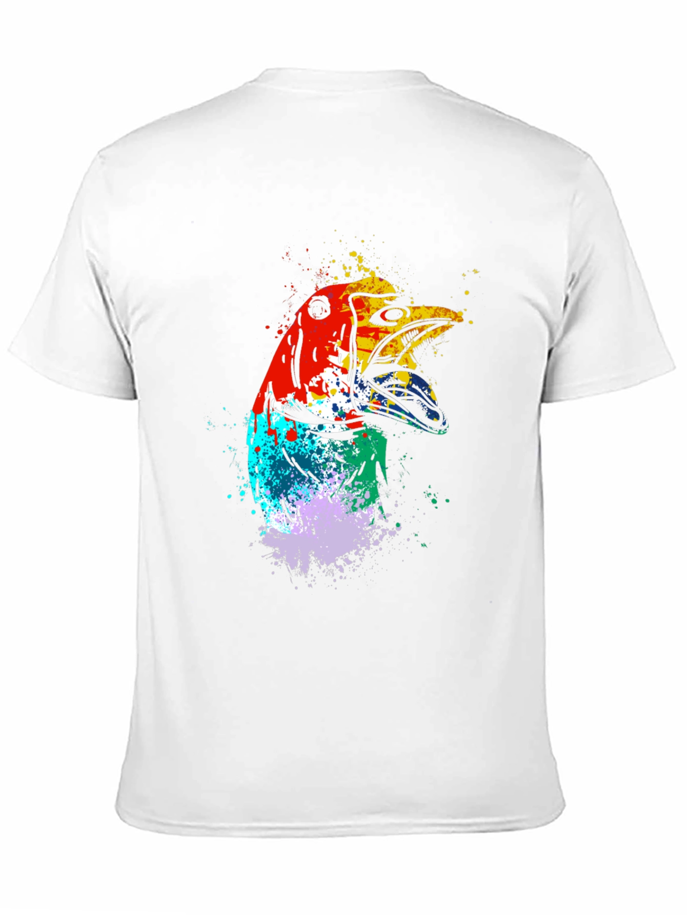 Black Abstract Bird Graphic Tee - Men's Black T-Shirt view 11