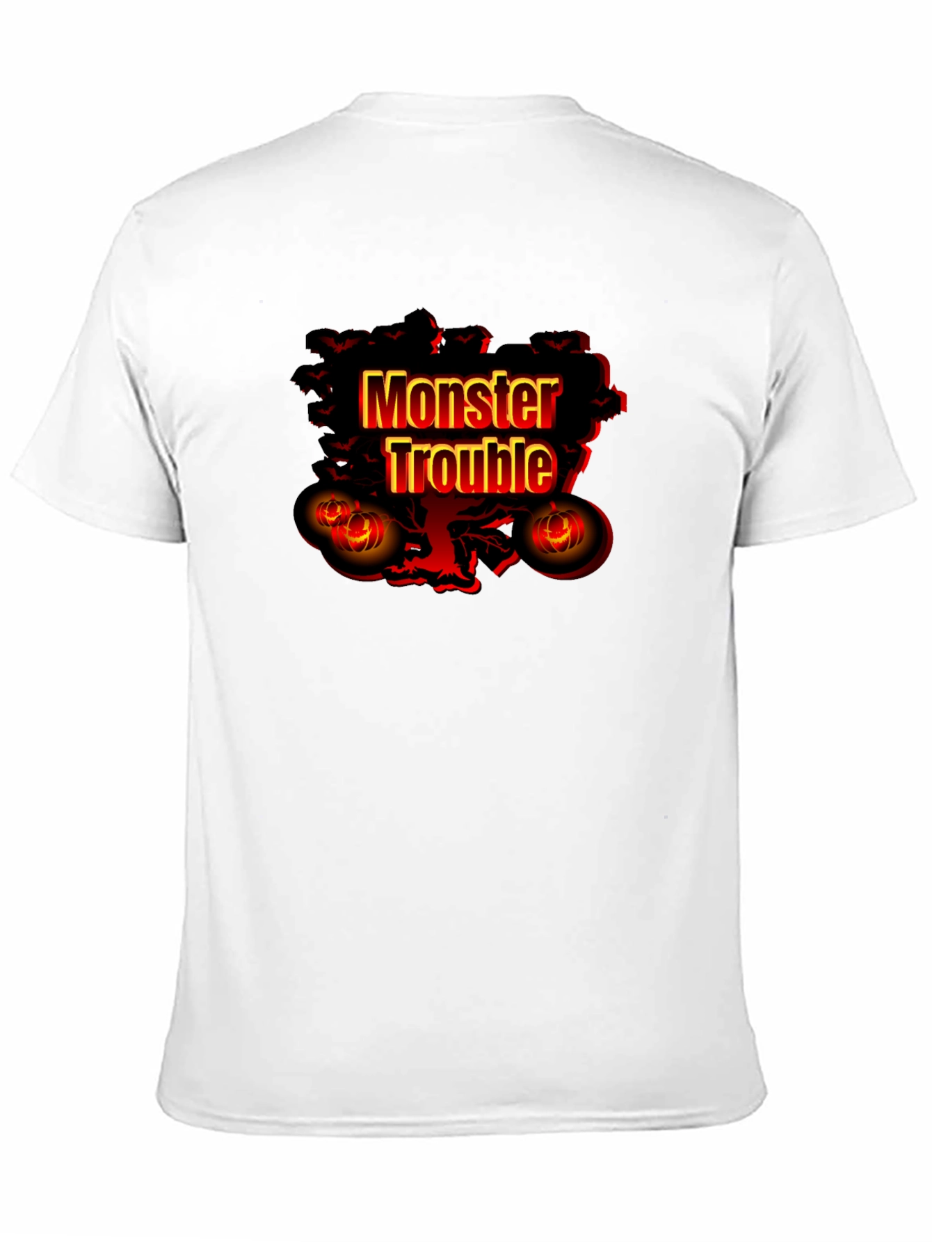 Black Monster Trouble Graphic Tee - Halloween Shirt view 11