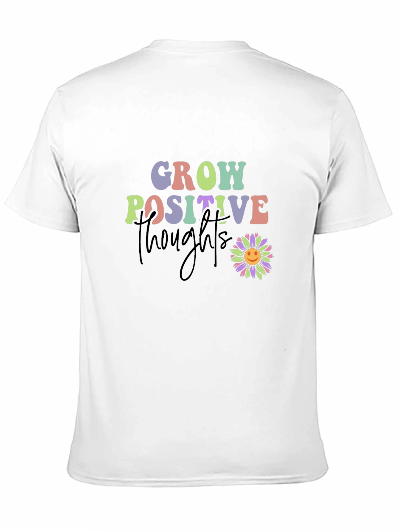 Black Grow Positive Thoughts T-Shirt - Black Tee view 11