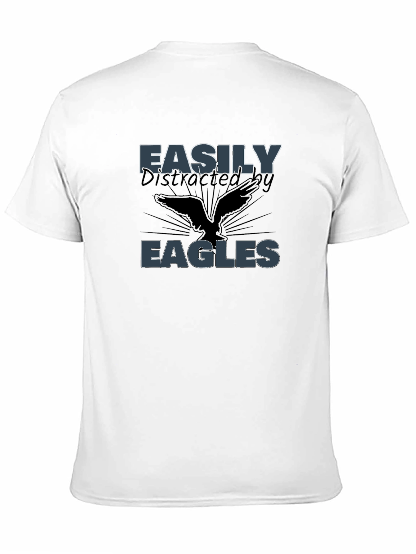 Black Easily Distracted by Eagles T-Shirt view 11