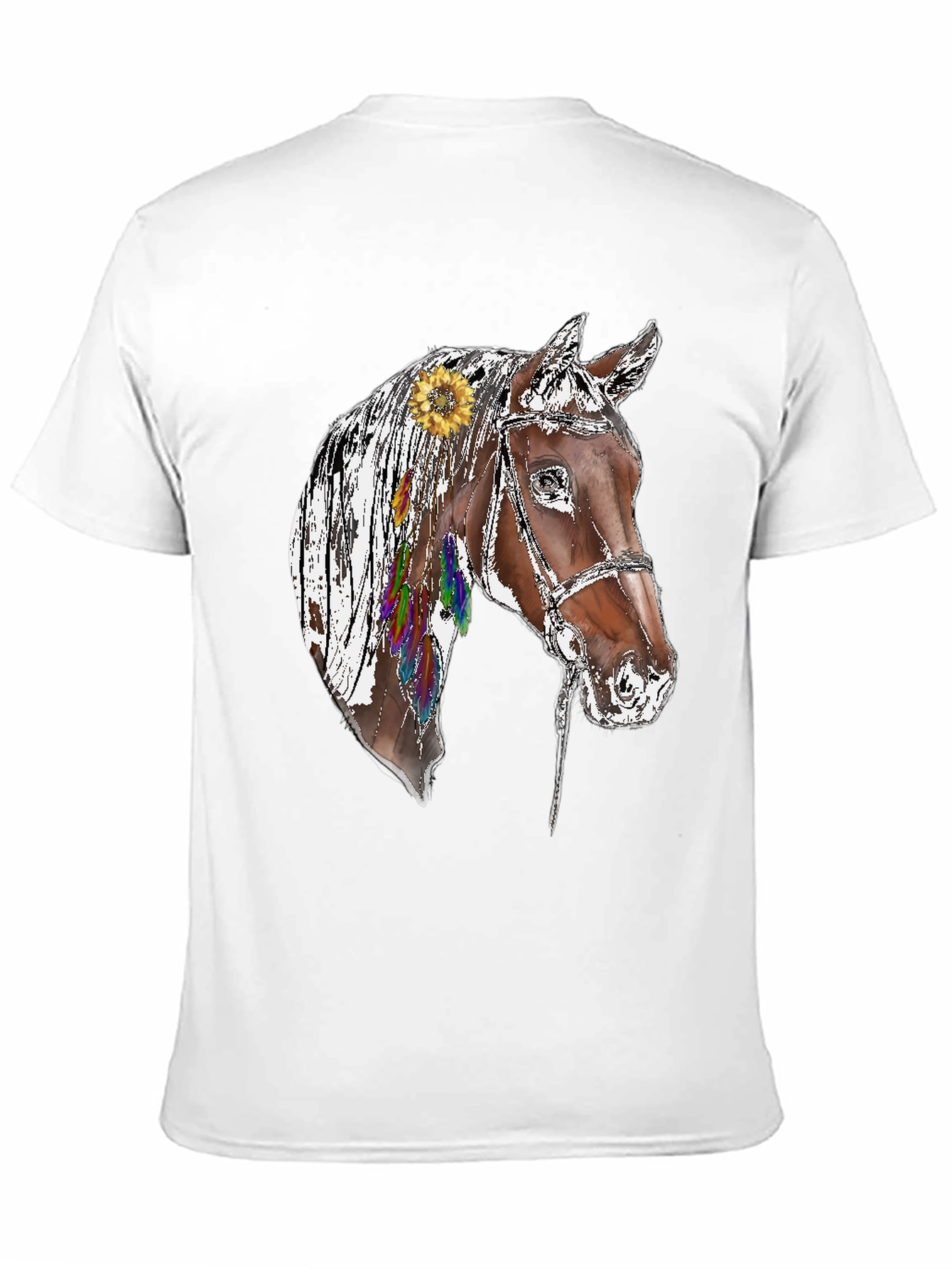 Black Horse Graphic Tee - Sunflower & Feathers Black T-Shirt view 11