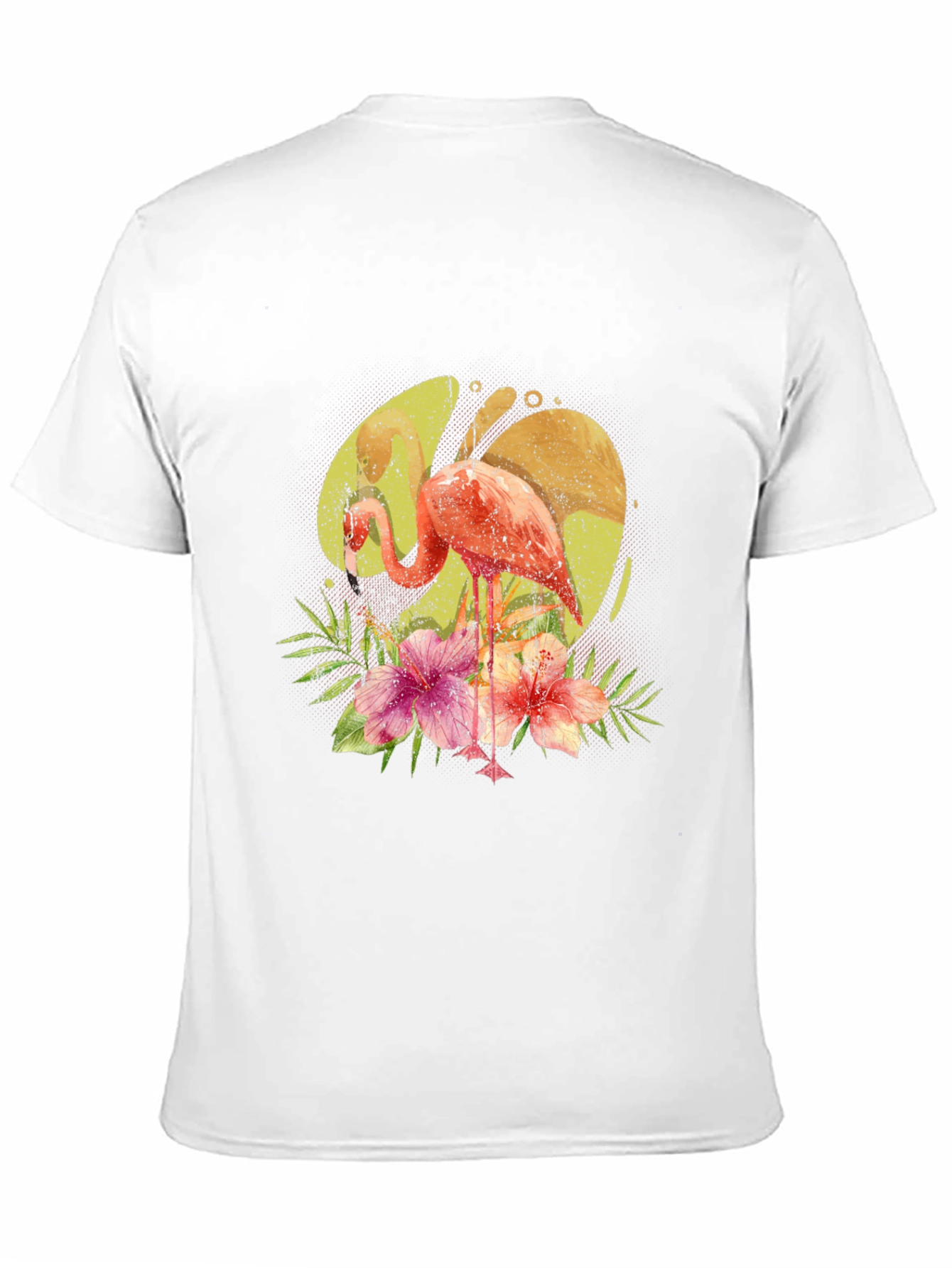 Black Flamingo Floral Print Black T-Shirt view 11