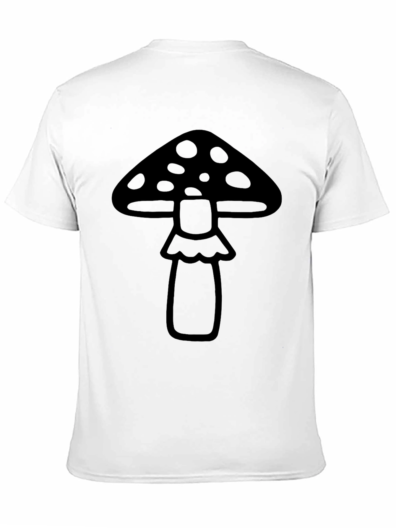 Black Mushroom Graphic Tee - Black Cotton Blend Shirt view 11