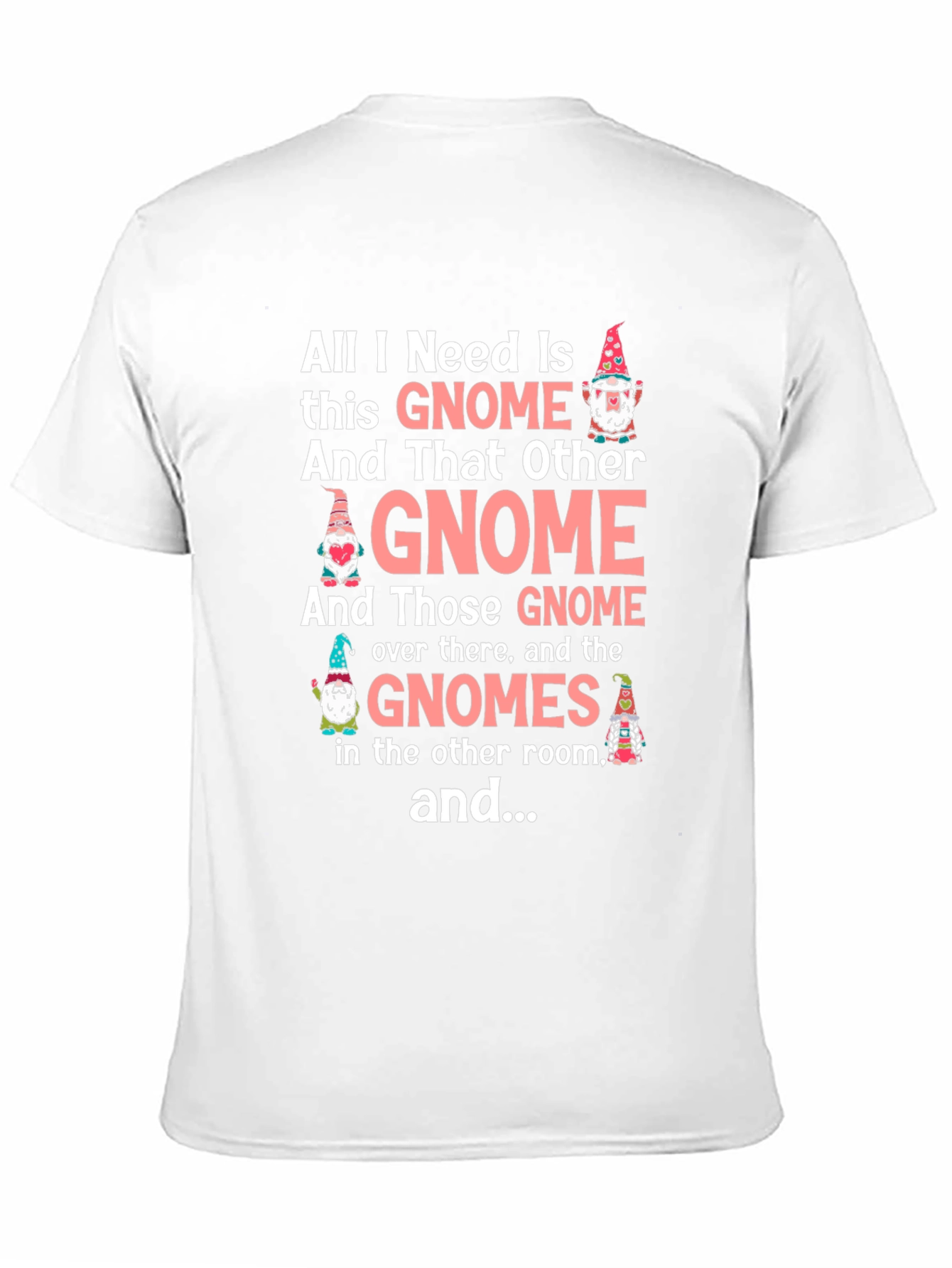 Black Funny Gnome Lover Graphic T-Shirt view 11
