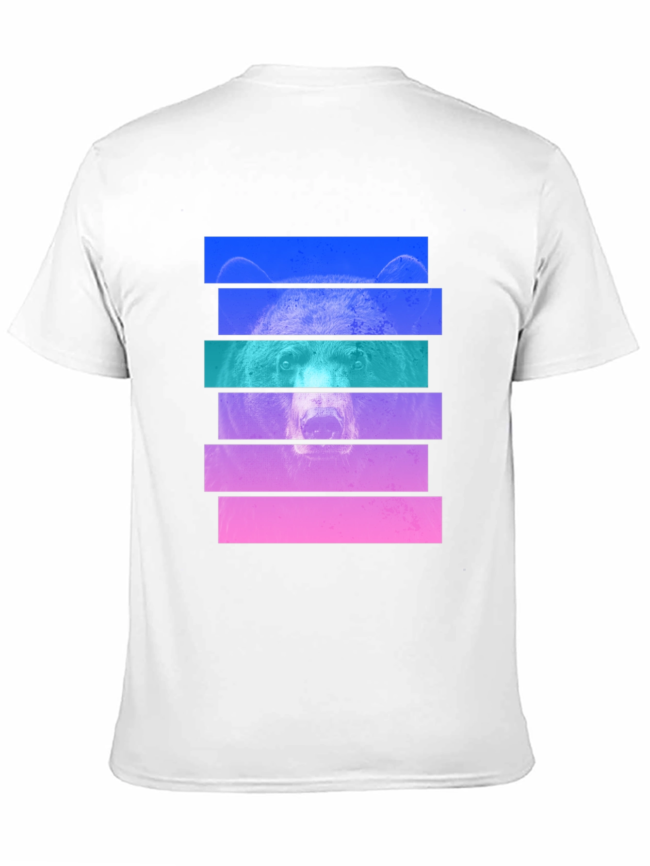 Black Cool Bear Striped Graphic T-Shirt view 11