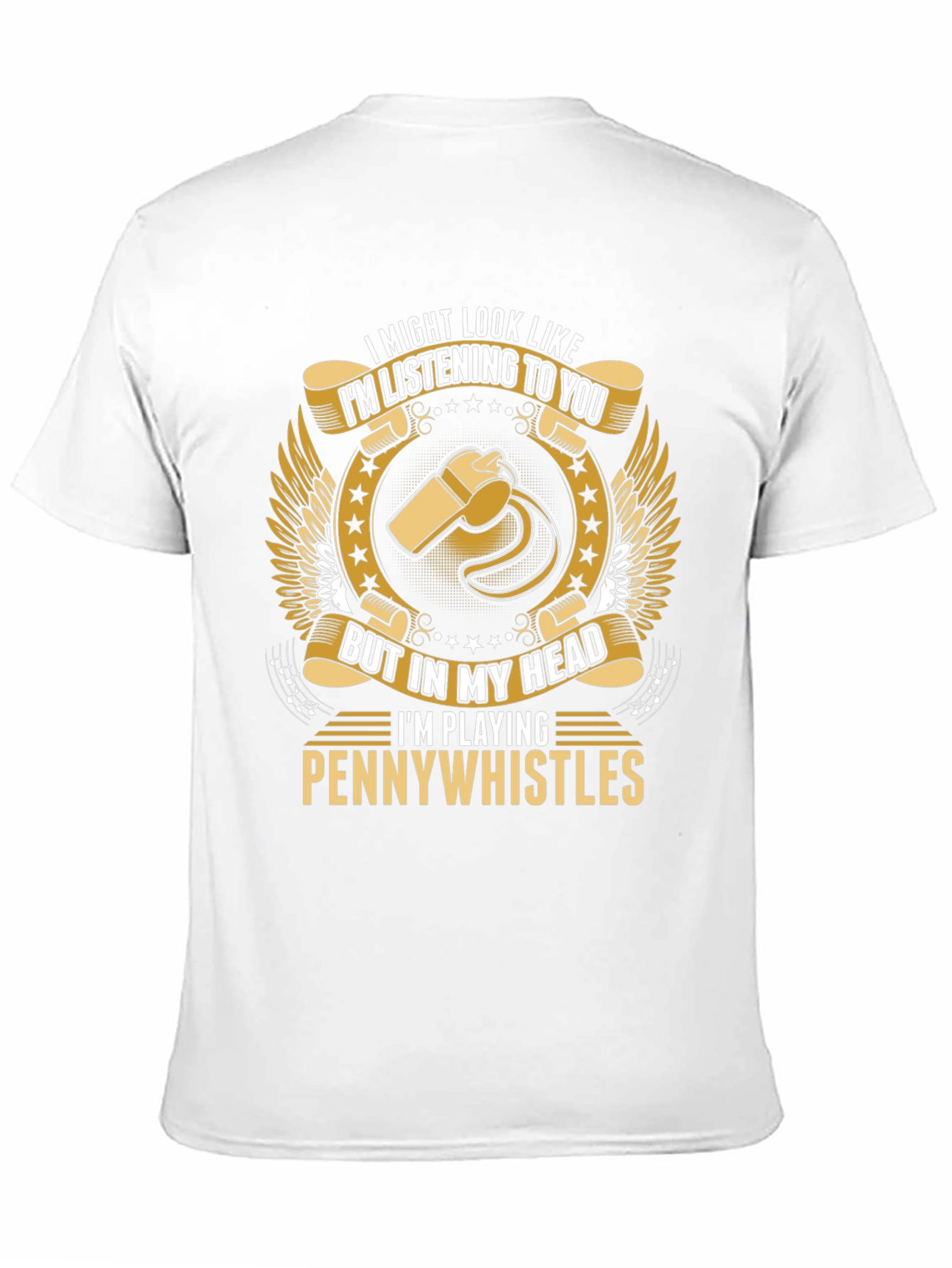 Black Pennywhistles Player T-Shirt: I Might Look Like I'm Listening view 11