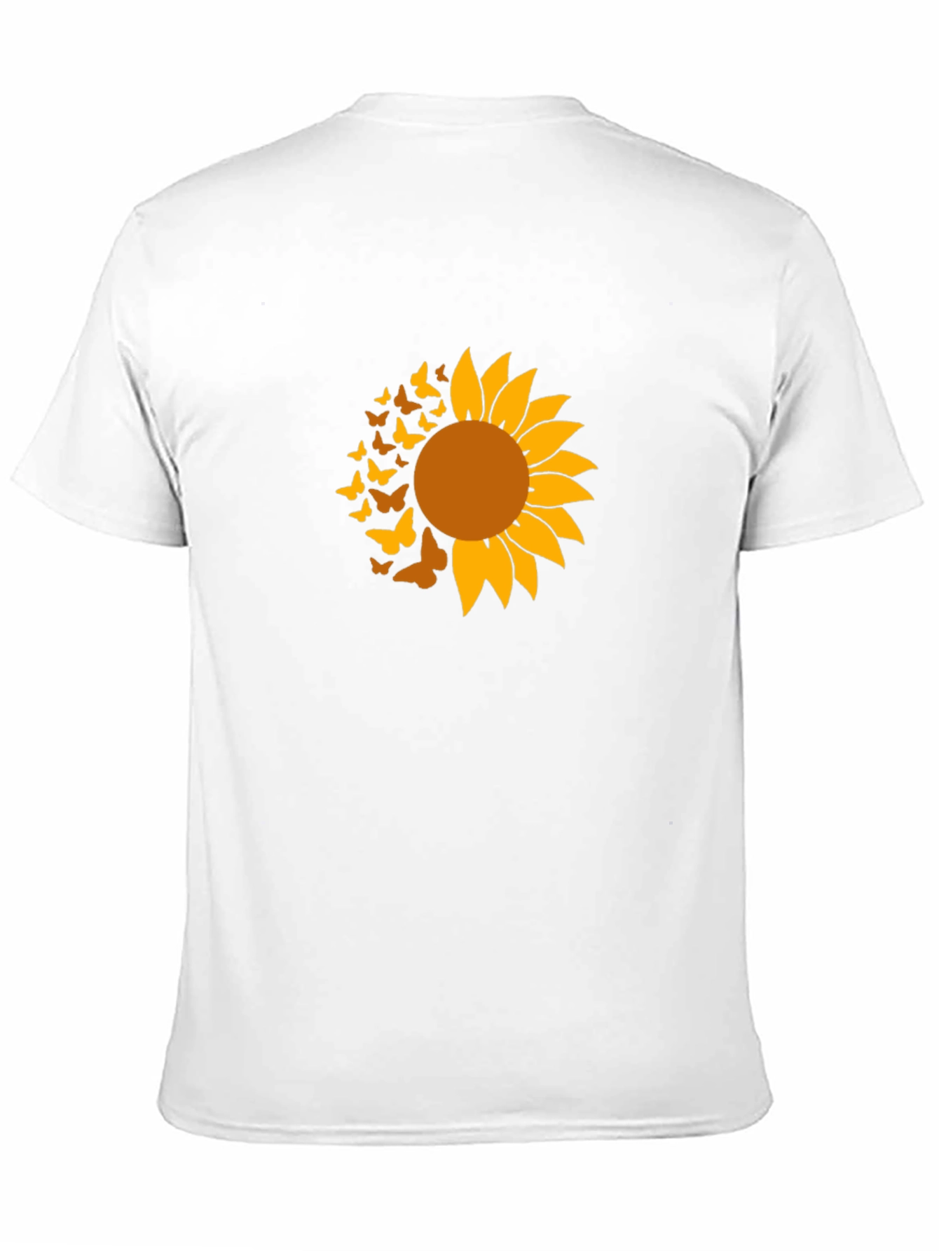 Black Sunflower Butterfly Graphic Tee - Black Cotton Shirt view 11