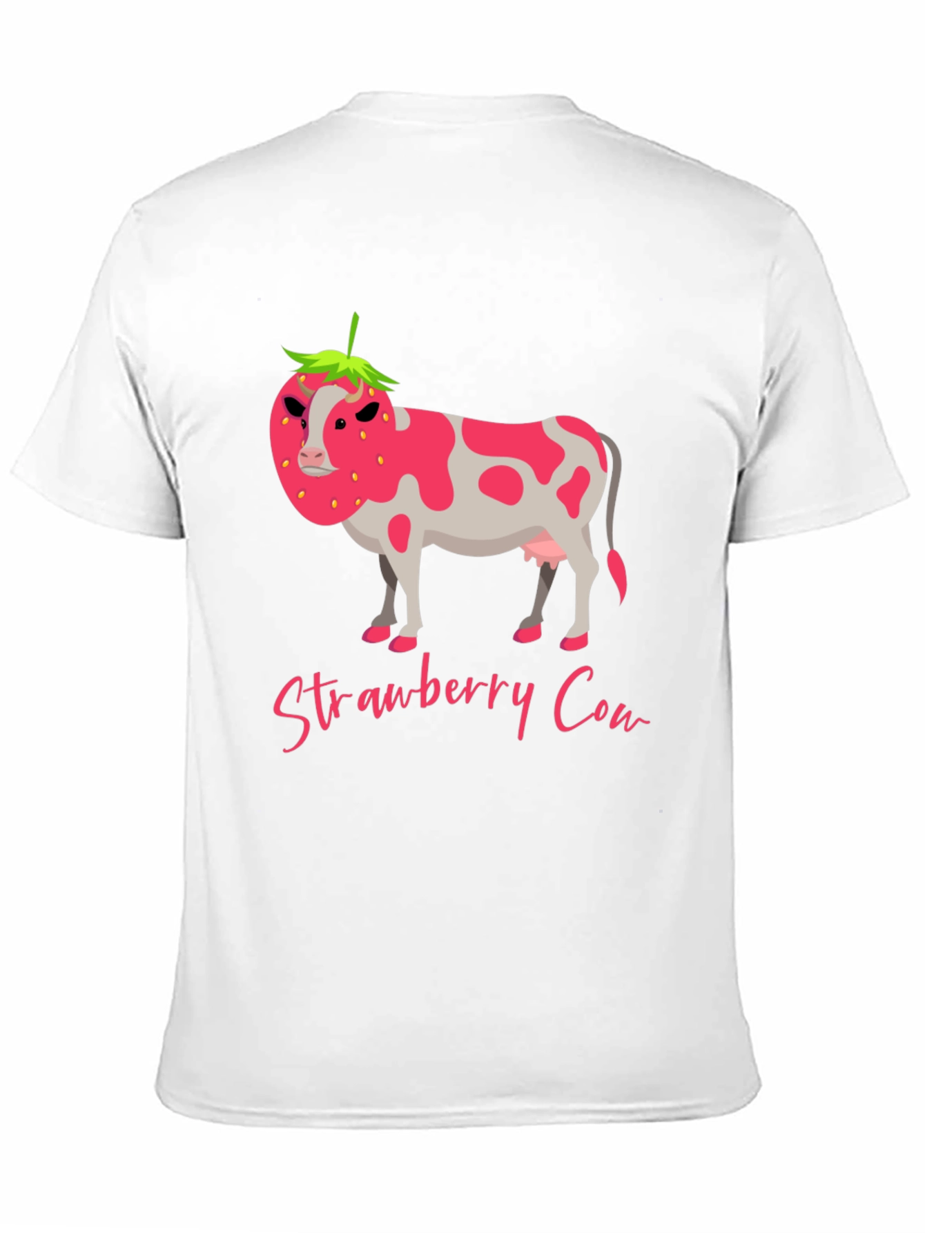 Black Strawberry Cow Graphic Tee - Novelty Print T-Shirt view 11