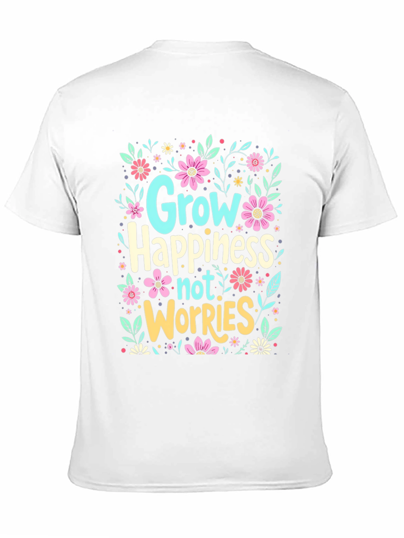 Black Grow Happiness Floral Graphic T-Shirt view 11