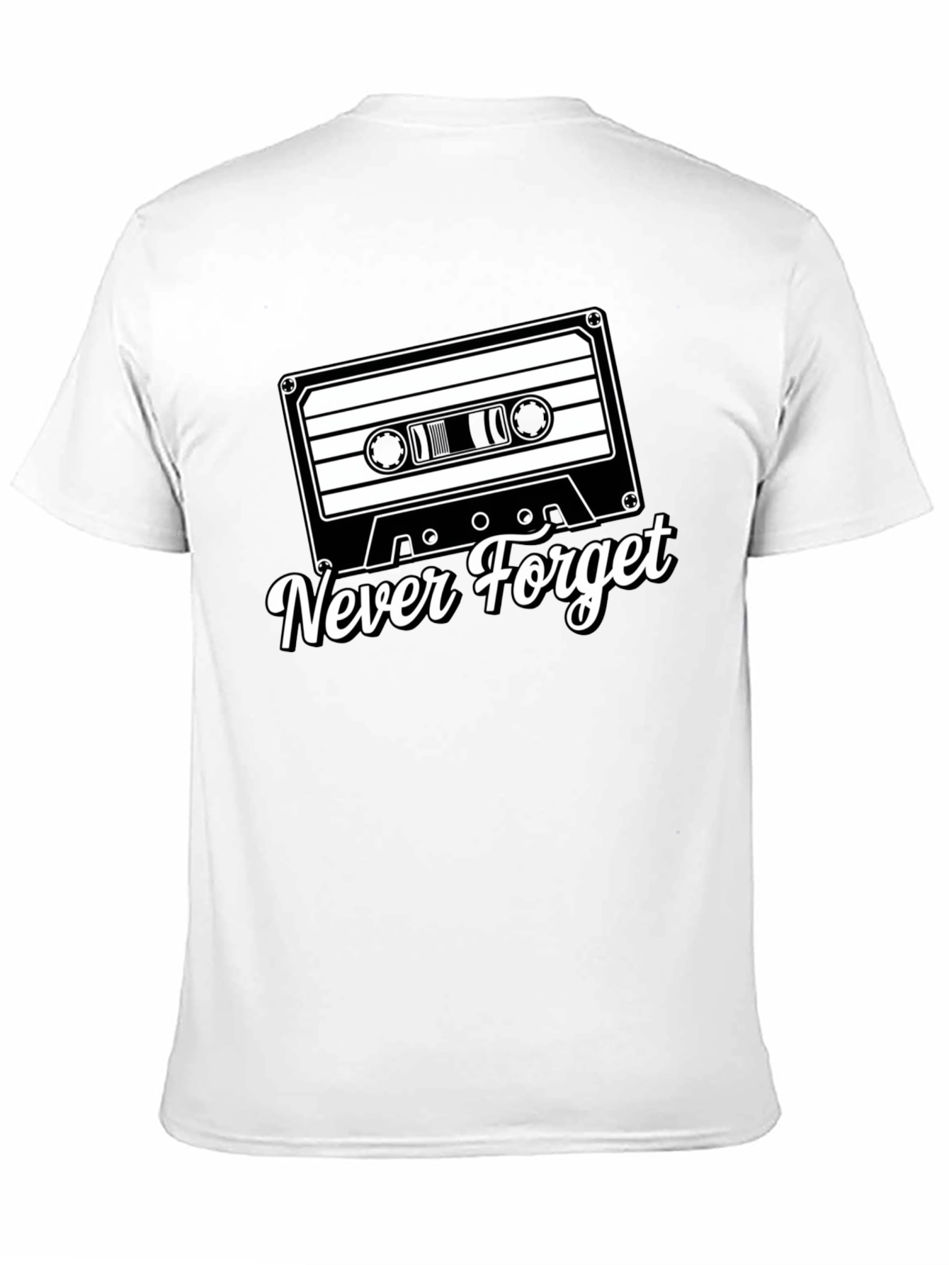 Black Retro Cassette Tape Never Forget Black T-Shirt view 11