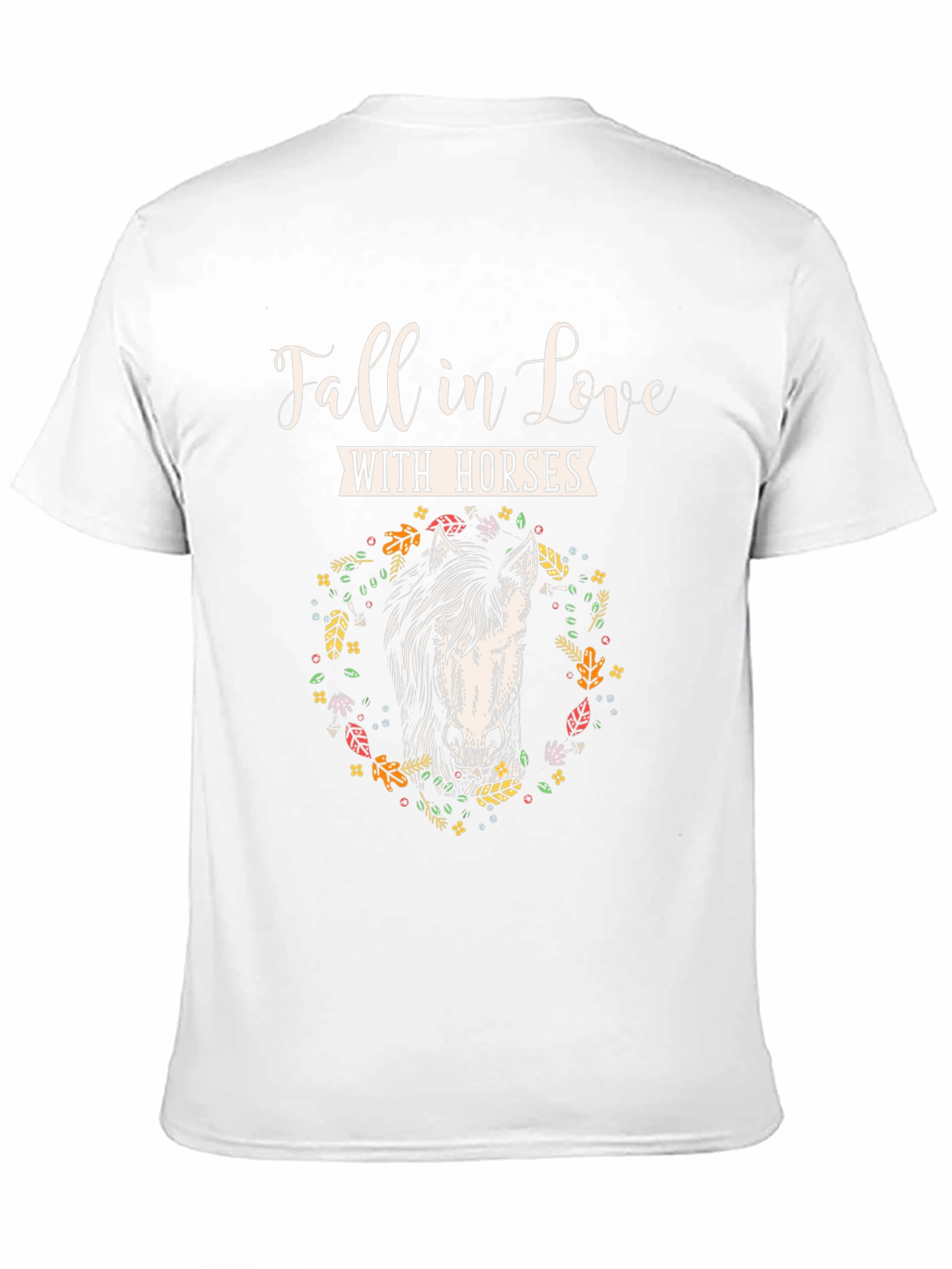 Black Fall in Love with Horses T-Shirt, Floral Horse Tee view 11