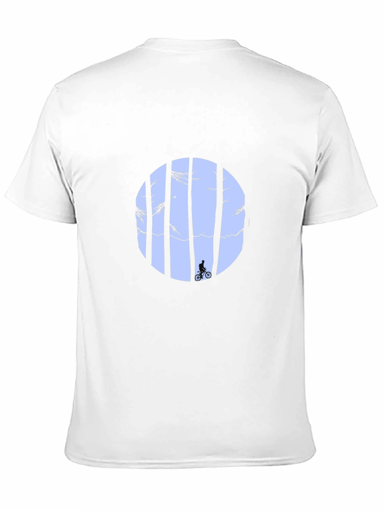 Black Silhouette Cyclist Black T-Shirt view 11