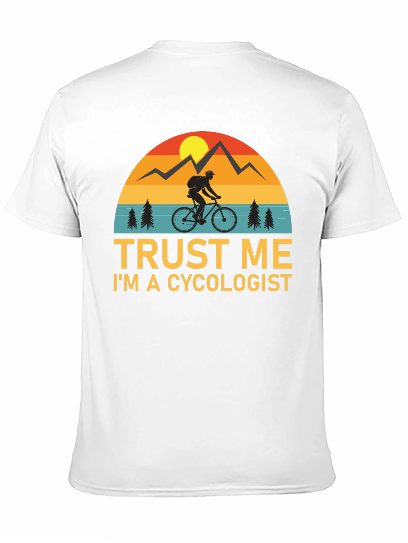 Black Trust Me I'm a Cycologist Funny Biker T-Shirt view 11