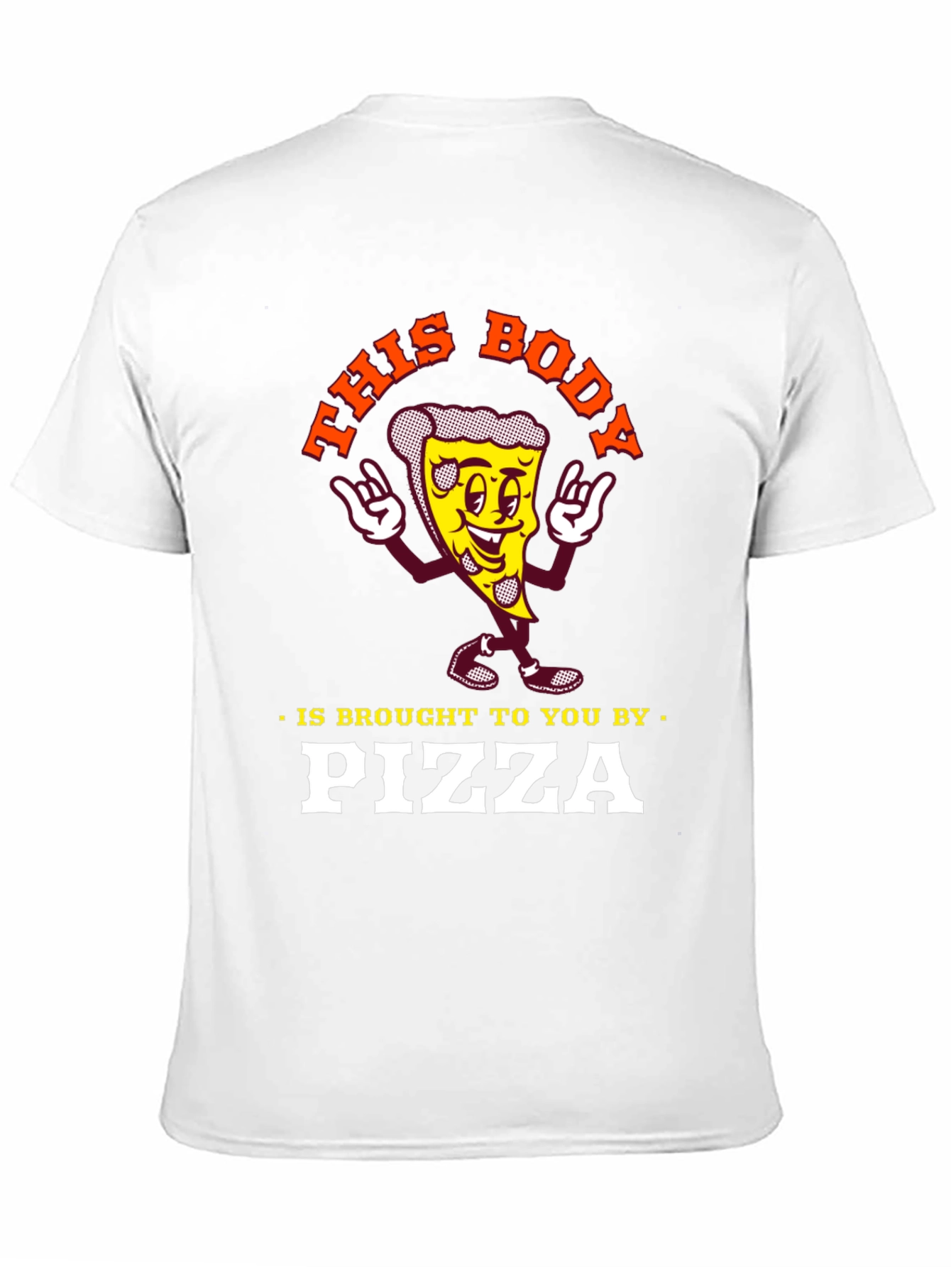 Black Funny Pizza Lover T-Shirt: This Body Brought to You by Pizza view 11