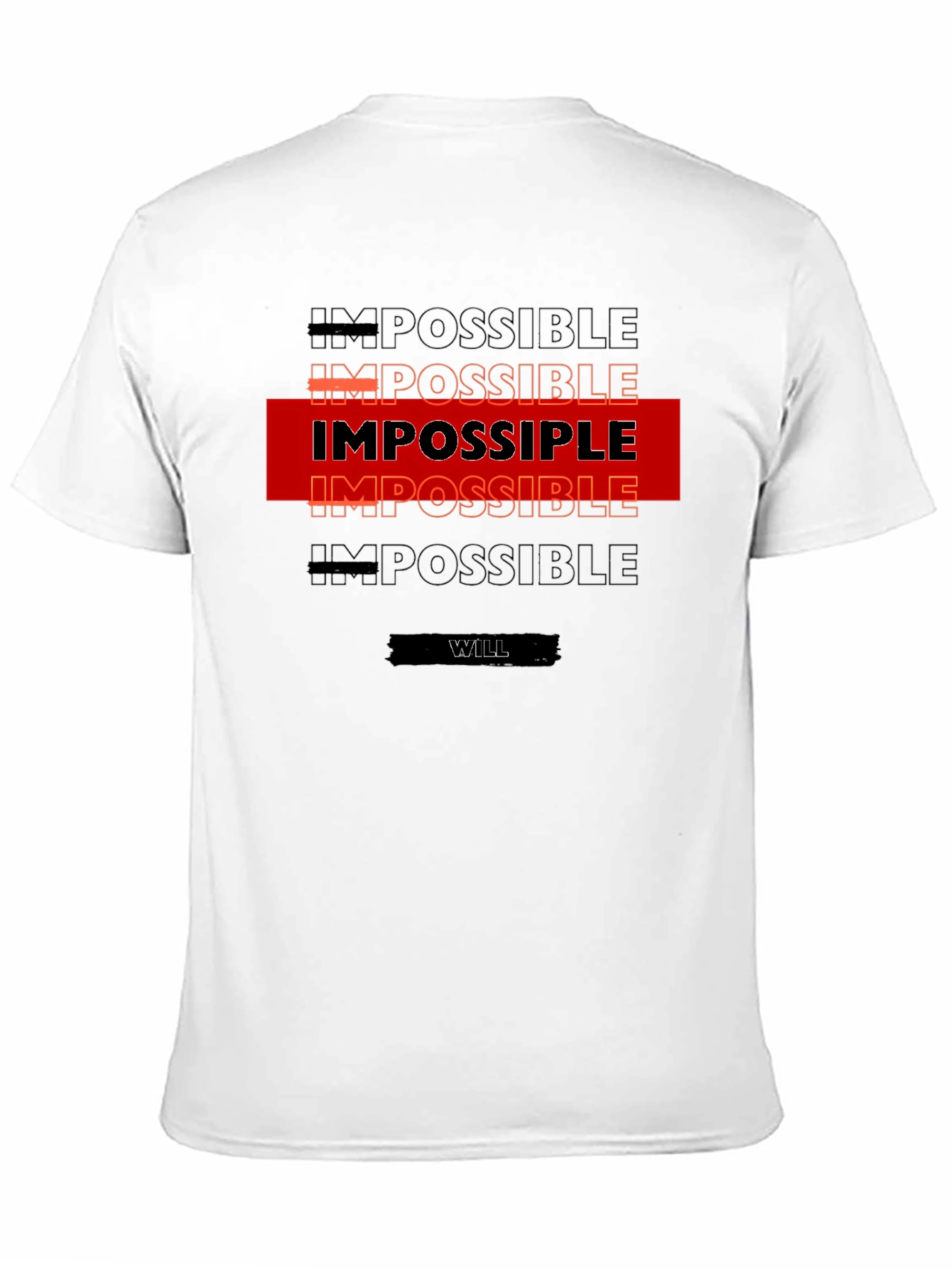 Black Impossible is Nothing T-Shirt - Motivational Design view 11