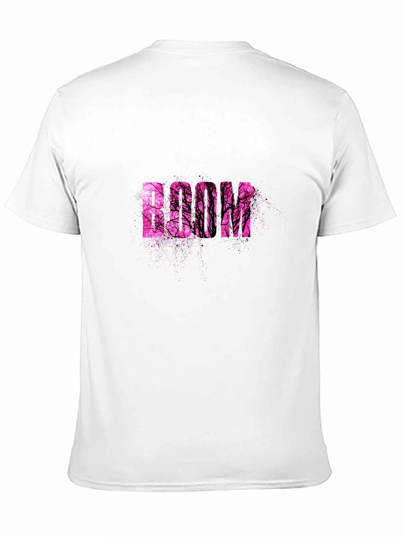 Black Stylish Black T-Shirt with Pink Tree Graphic view 11