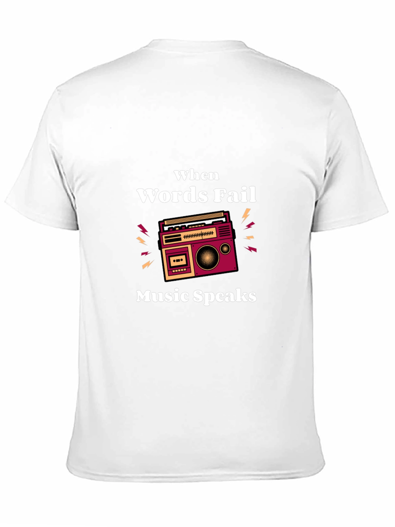 Black When Words Fail Music Speaks Graphic T-Shirt view 11