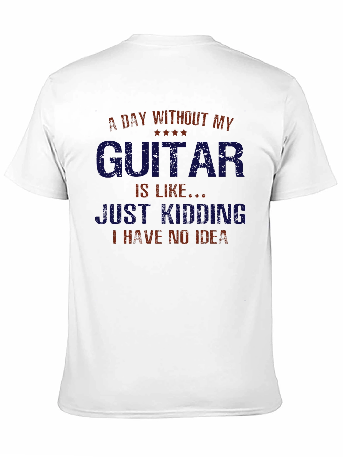 Black Guitar Lover's T-Shirt - 'A Day Without My Guitar' view 11
