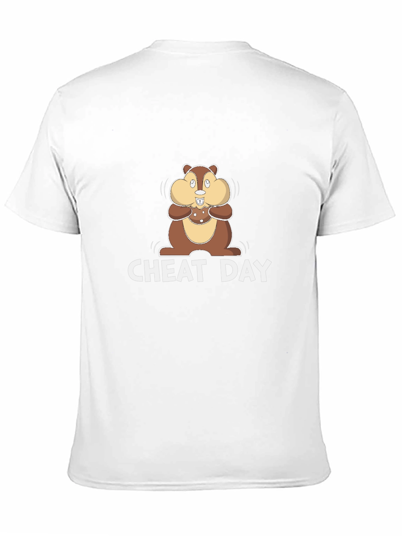 Black Cheat Day T-Shirt with Cartoon Chipmunk view 11