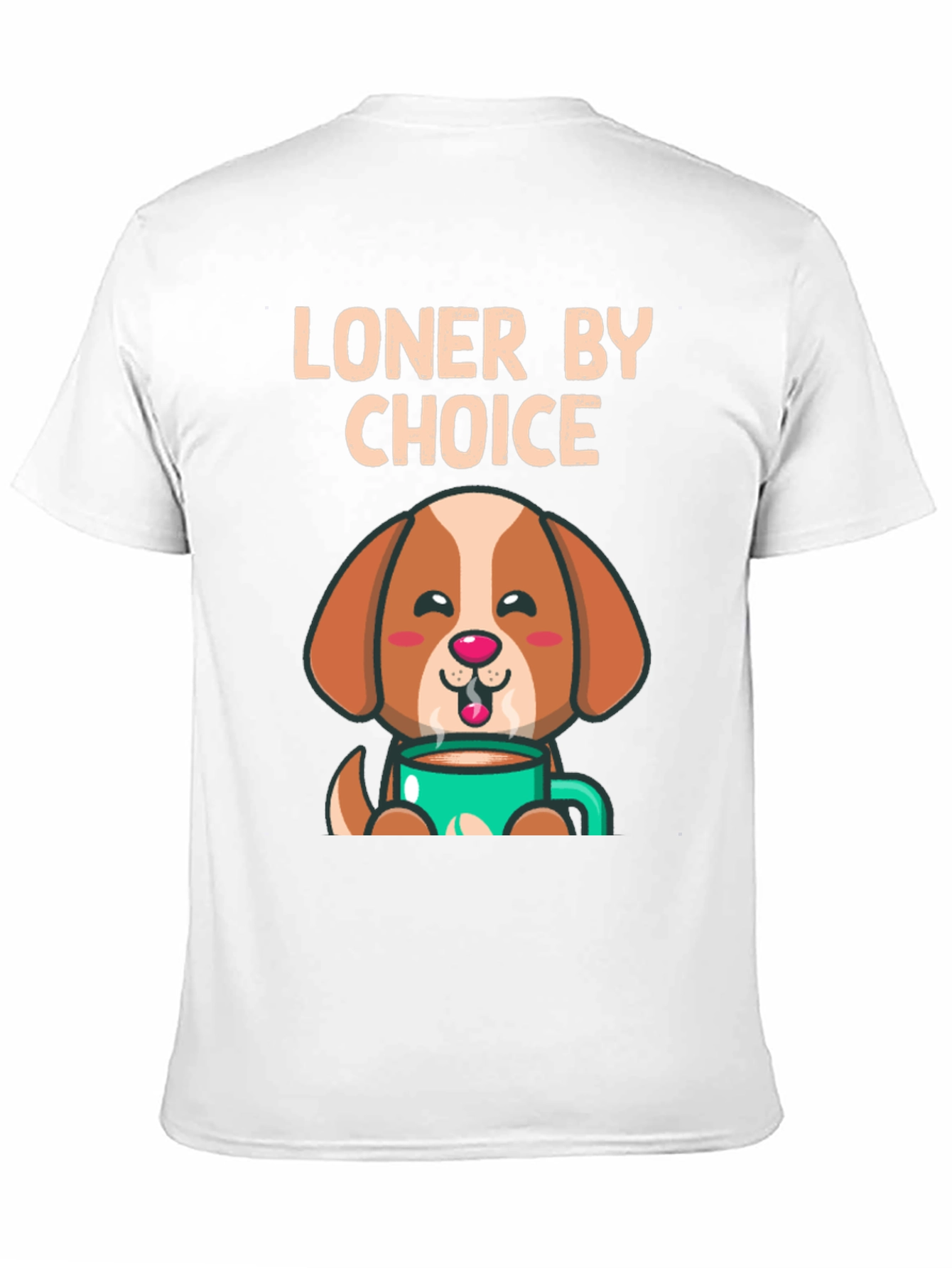 Black Loner By Choice Dog Coffee T-Shirt view 11