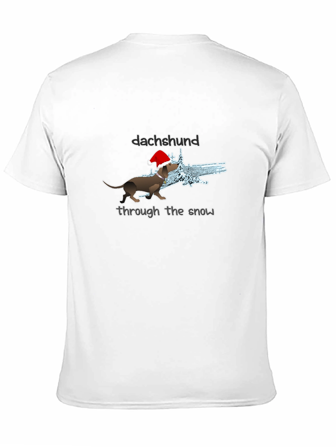 Black Dachshund Through The Snow Christmas T-Shirt view 11