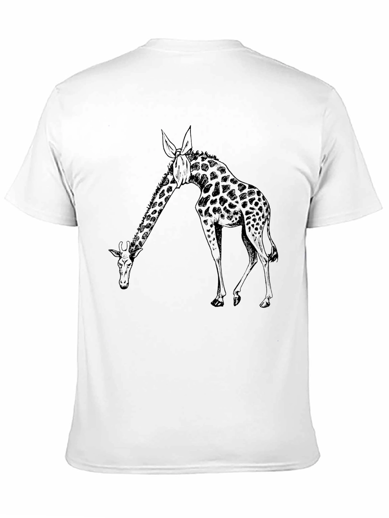 Black Men's Giraffe Graphic Black T-Shirt view 11