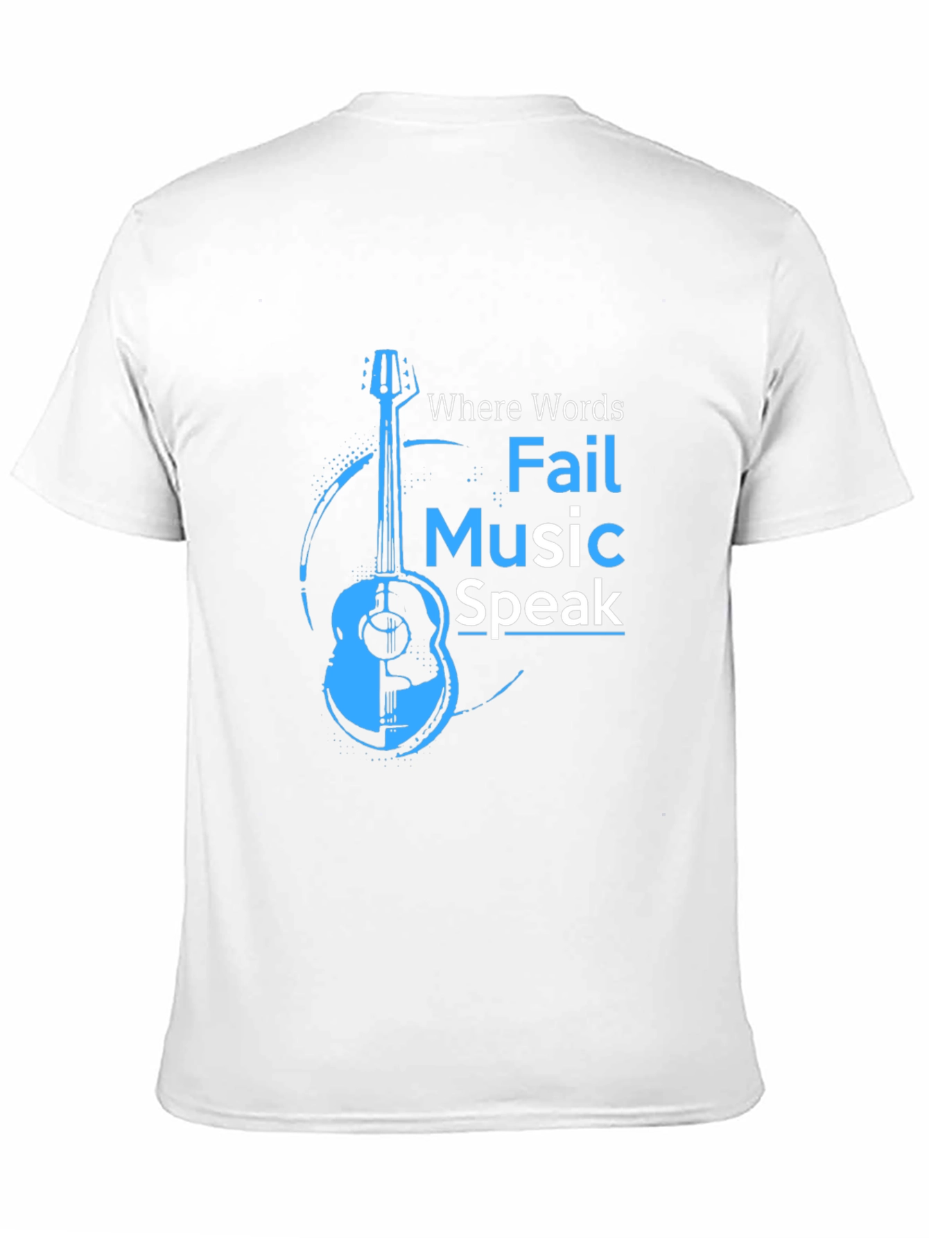 Black Music Speaks T-Shirt - Acoustic Guitar Design view 11
