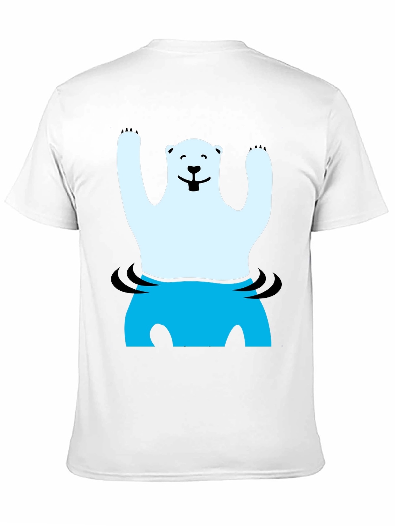 Black Polar Bear in Water Graphic Tee view 11
