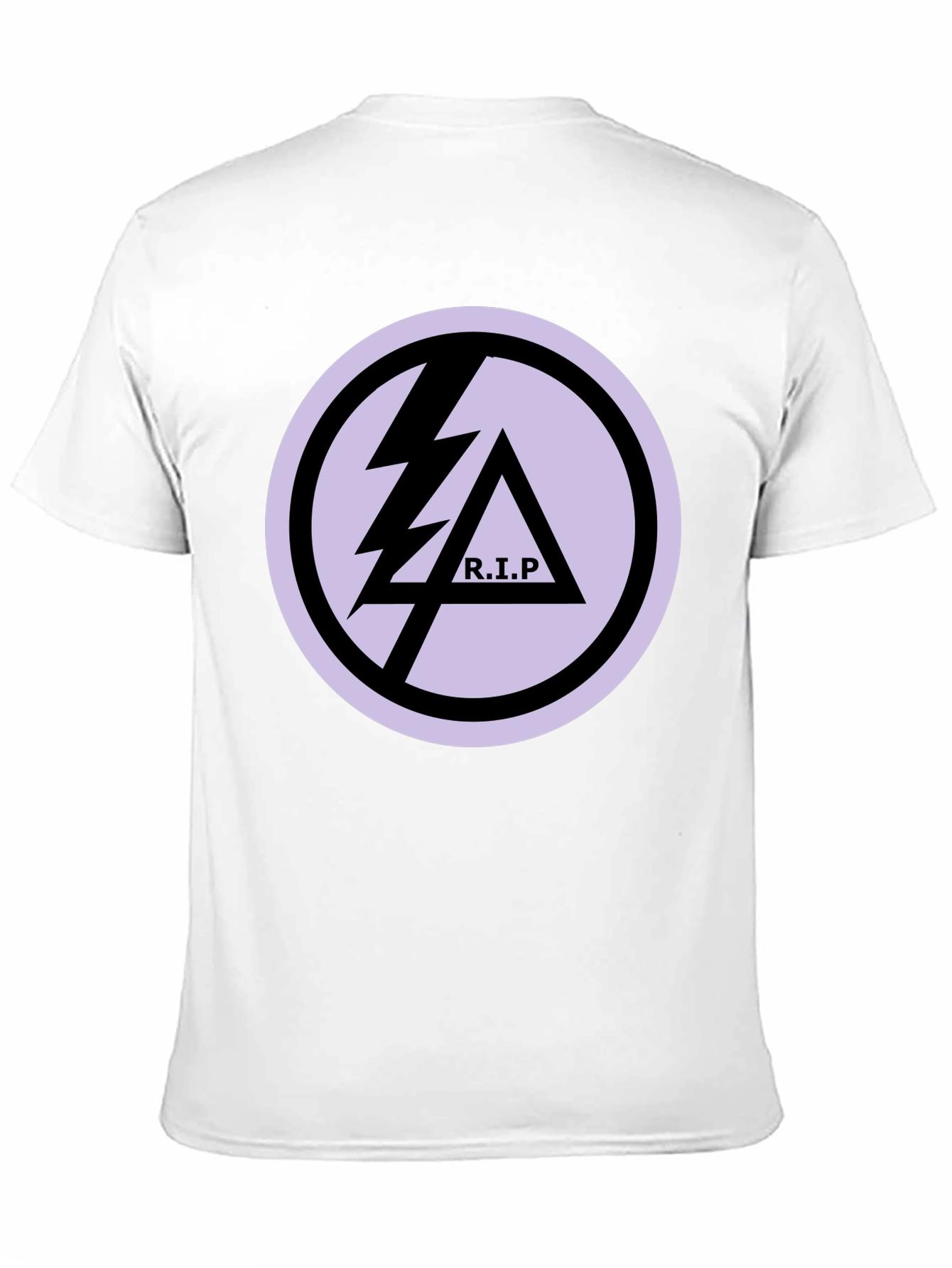 Black Black T-Shirt with R.I.P Lightning Bolt Graphic Print view 11