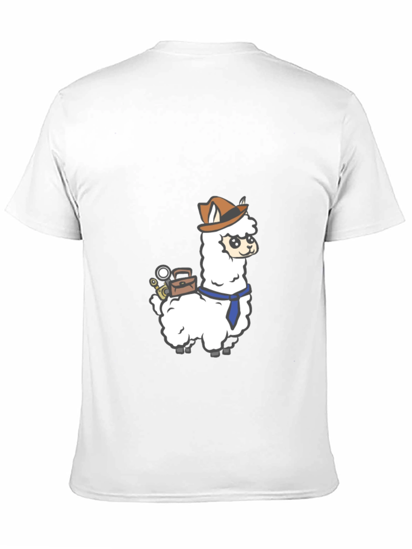 Black Detective Llama Graphic Tee - Black Cotton T-Shirt view 11