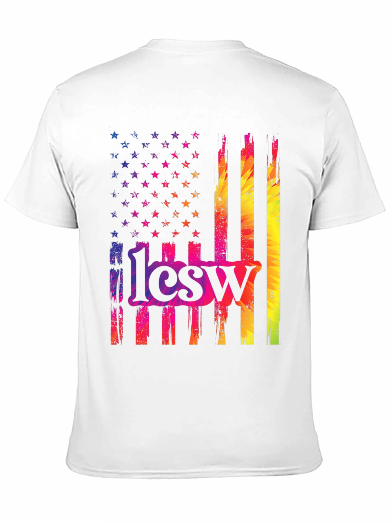 Black Rainbow American Flag 1lcsw T-Shirt view 11