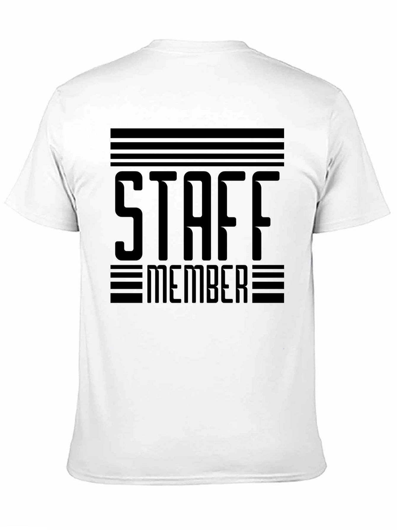 Black Staff Member Graphic T-Shirt - Black Crew Neck Tee view 11