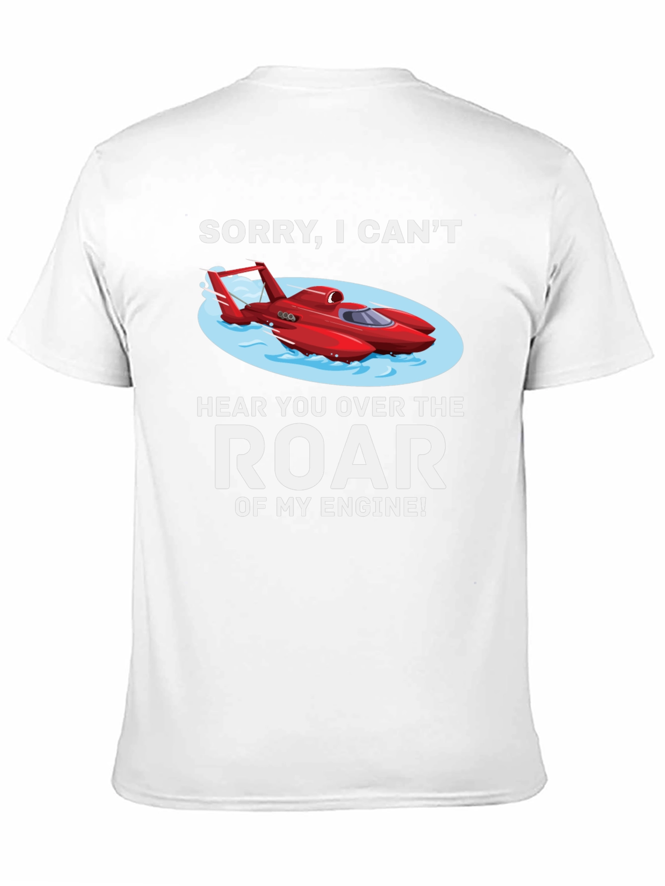 Black Funny Boat Engine T-Shirt - Can't Hear You! view 11