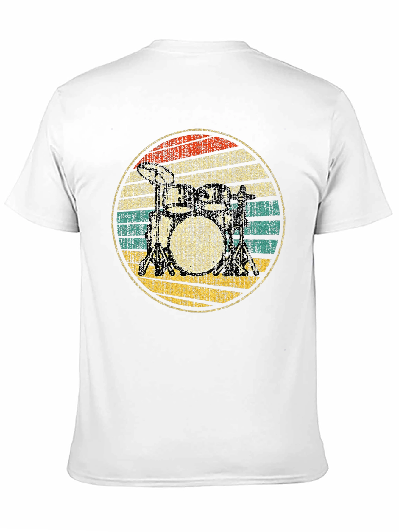 Black Vintage Drum Set T-Shirt - Retro Drummer Tee view 11